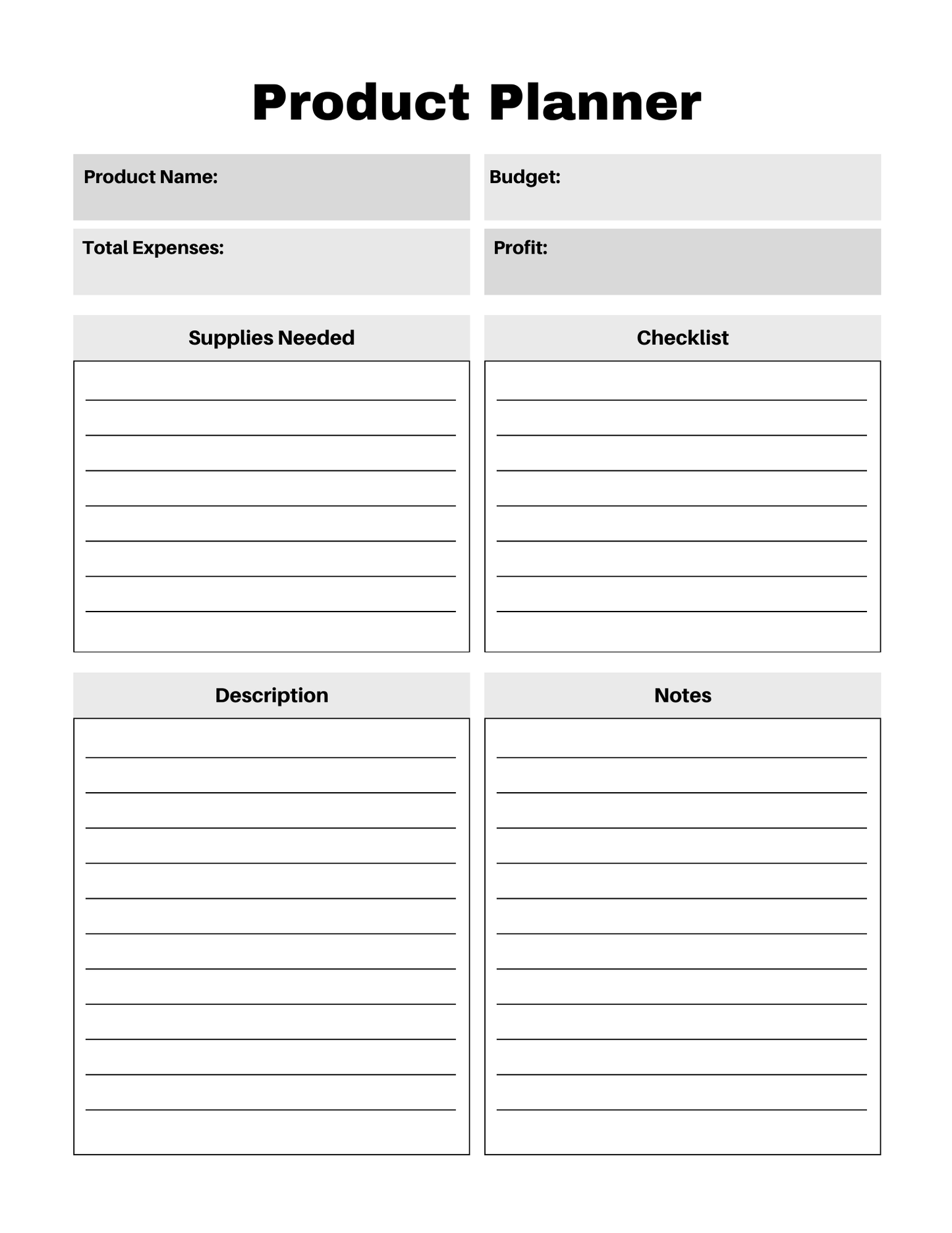 Craft Business Planner